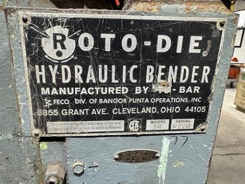ROTO-DIE MODEL#10 HYDRAULIC BENDER