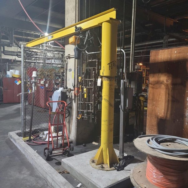 1/4 TON x 14'6" JIB CRANE W/ 1 TON KONECRANES HOIST. STOCK # 0902424.