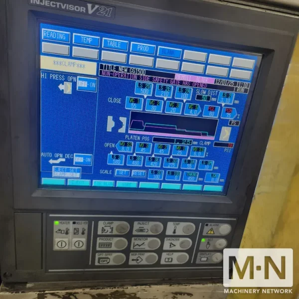 720 TON 126 OZ TOSHIBA MODEL ISGT720V21-59B  INJECTION MOLDING MACHINE MFG 2003