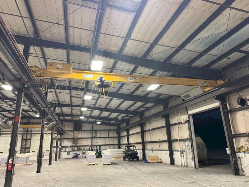 3 TON x 35'8" DESHAZO OVERHEAD BRIDGE CRANE. STOCK # 0661825