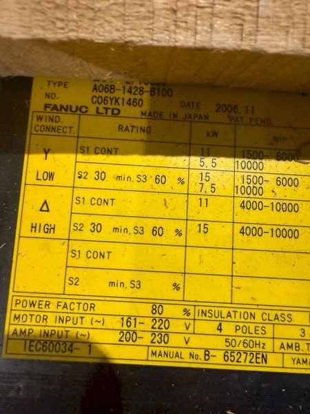 FANUC A06B-1428-B100 SERVO MOTOR NEW IN CRATE