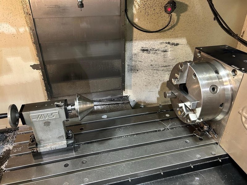 Haas VF-3B VMC, 2007 – 5th Axis Wiring, HRT310 Rotary, Through Spindle Coolant