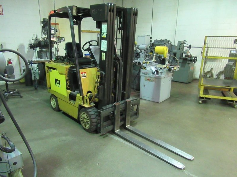 Caterpillar M50D-SA 5000 LBS Electric Forklift with Charger, Triple Mast, Cushion Tires, Side Shift, 48" Forks- Auction Item