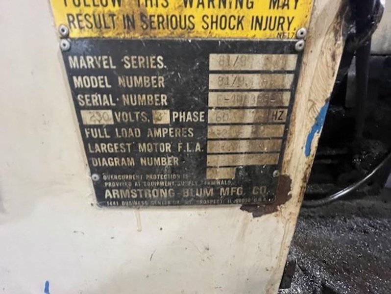 18" X 22" MARVEL 81 VERTICAL BAND SAW STOCK# 3907