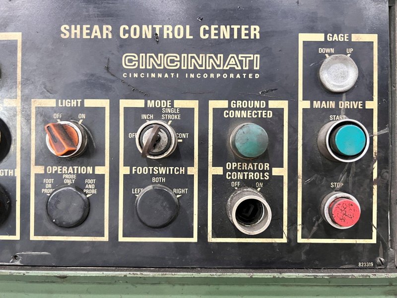 10&#039; X 1/2&quot; CINCINNATI HS500 HYDRAULIC SHEAR WITH FOPBG: STOCK #21757