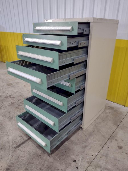 8 DRAWER VIDMAR INDUSTRIAL STORAGE CABINET 30" X 27.5" X 59": STOCK #21549 (18 AVAILABLE)
