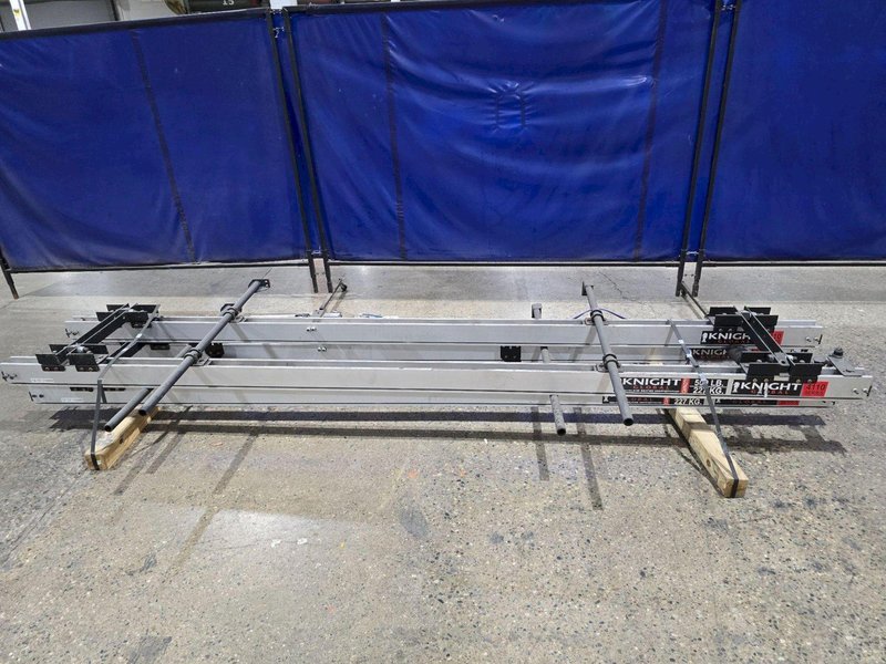 KNIGHT 4110 CHAIN HOIST LIFT TRACK 12′ 10″ 500 LB CAPACITY SET OF TWO USED