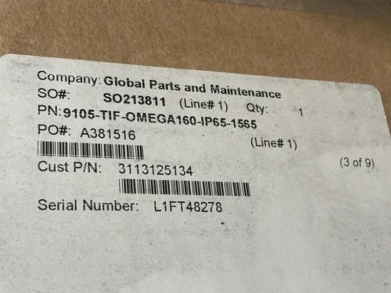 ATI 6-AXIS FORCE/TORQUE TRANSDUCER  -  9105-TIF-OMEGA160-IP65-1565