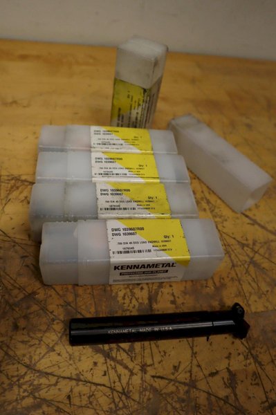 Kennametal 1039607 .700" Dia 45 Deg 2 FL Lead Inserted End Mill (5pcs) ***Unused, New***- Auction Item