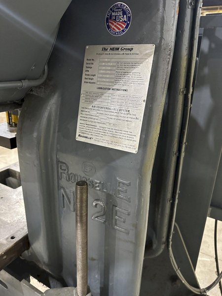 15 TON ROUSSELLE HEIM MODEL #2E-F OBI STAMPING PRESS, 2&quot; STROKE: STOCK #20153