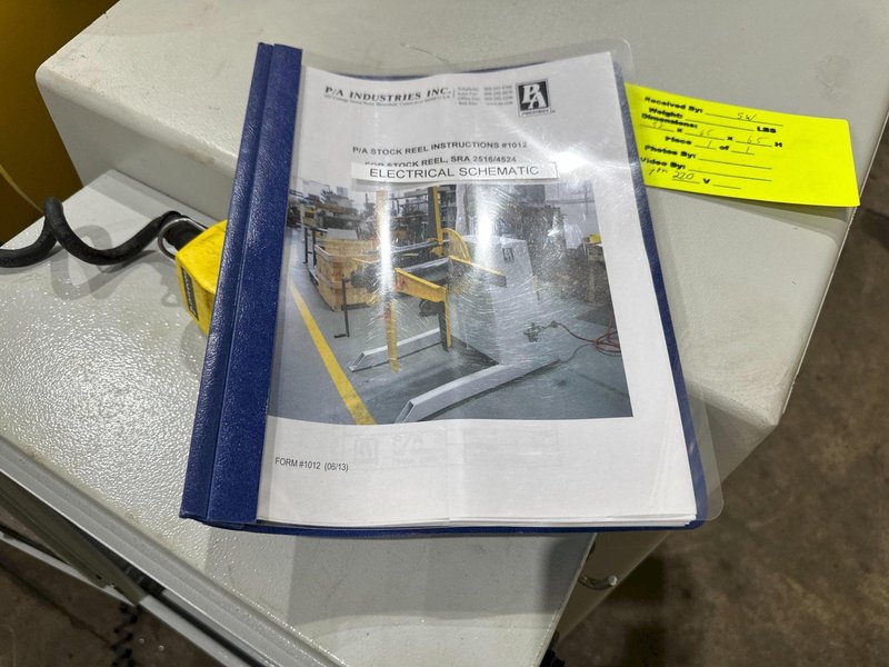 4,500 LB X 24" PA INDUSTRIES MODEL #SRA4524 MOTORIZED UNCOILER COIL REEL : YOBRO #25103