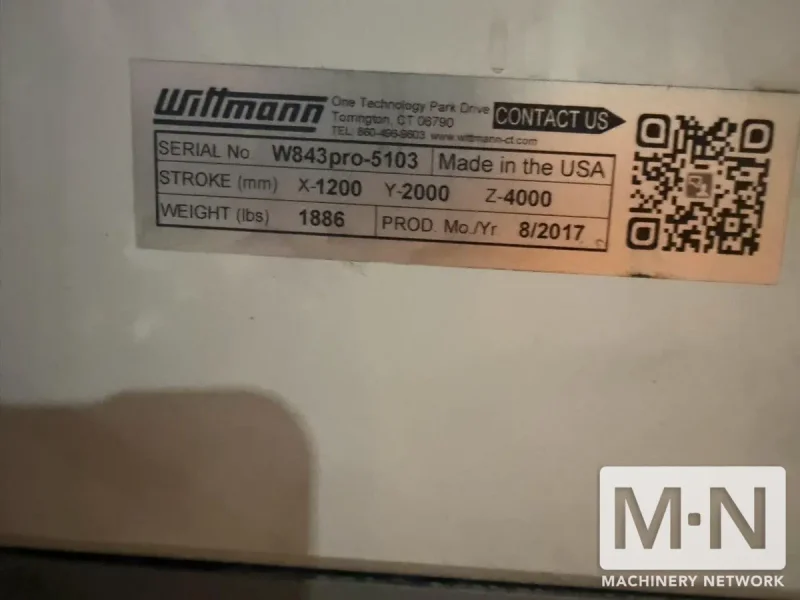 WITTMANN MODEL W843 PRO SERVO ROBOT MFG 2017