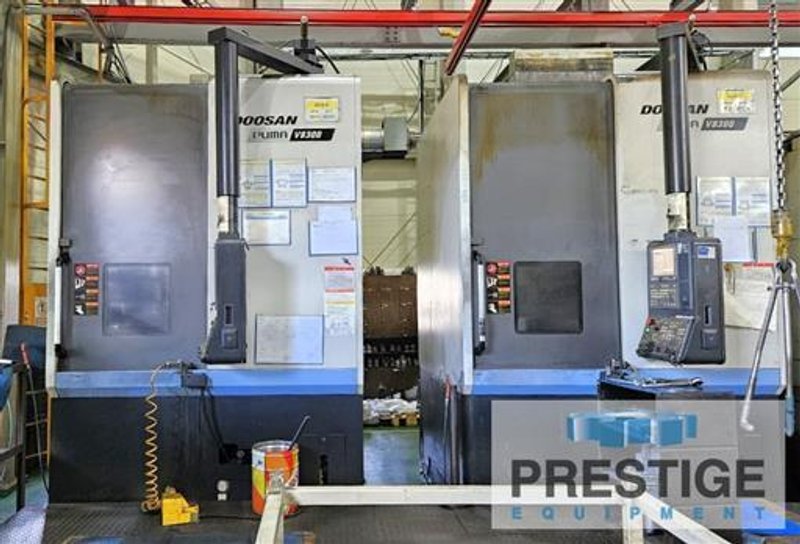 (2) 33.4" Doosan Puma V8300R CNC Vertical Turning Center