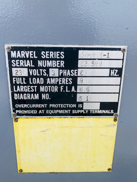 18" X 22" MARVEL SERIES 8 MARK I TILT FRAME VERICAL BANDSAW. STOCK # 0950920