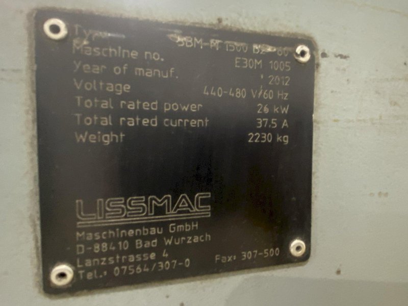 60" WIDE LISSMAC MODEL #SBM-M1500 DESCALER / BELT GRINDER: STOCK #20990