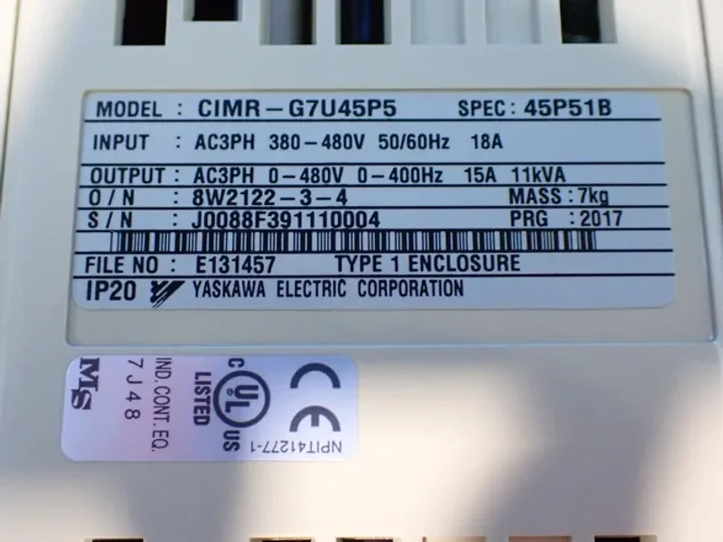 YASKAWA ELECTRIC SERVO DRIVE  -  CIMR-G7U45P5