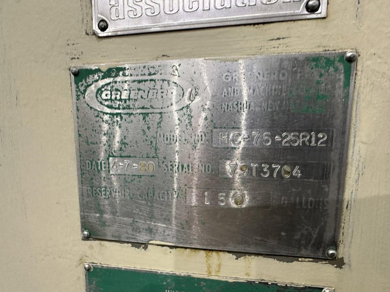 75 TON GREENERD HYDRAULIC C FRAME PRESS: STOCK #77671