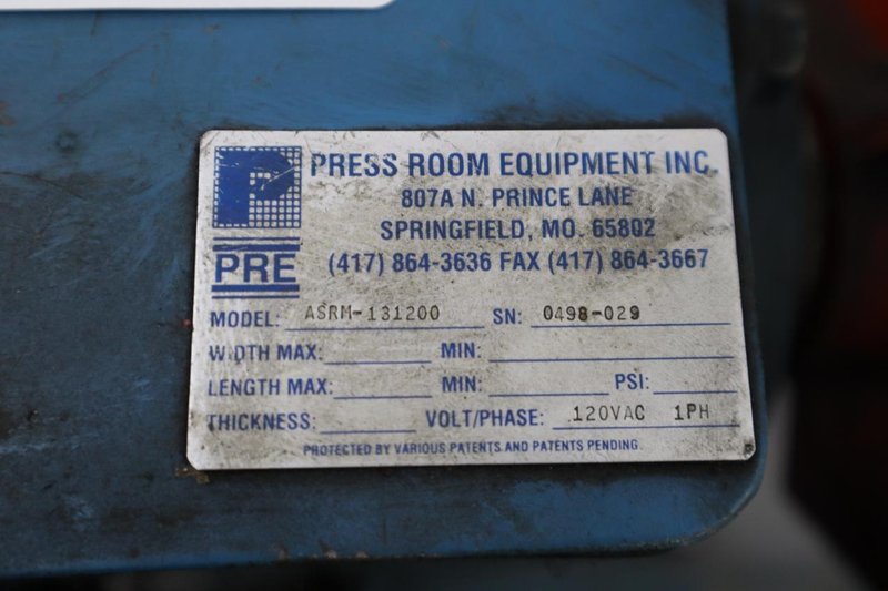 Press Room Equipment ASRM-131200 Motorizes Coil Reel, 1,200 Lb Capacity, 12&quot; Wide Coil Capacity, Manual Expand- Auction Item