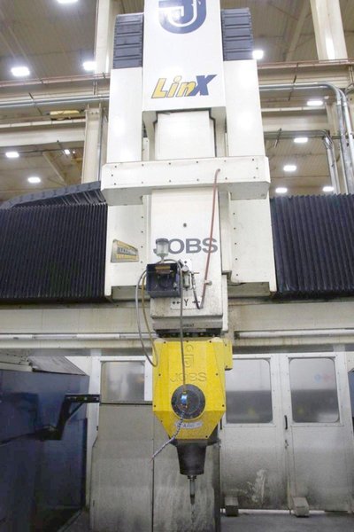 JOBS Linx/S 5-AXIS CNC Gantry Mill, 2003 – 3 Spindle Changer- HSK63, HSK100, 32 ATC, Fidia