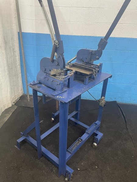 1 ROPER WHITNEY HAND PUNCH  &amp; (2) 8&quot; SHEAR ON STAND: STOCK #76514