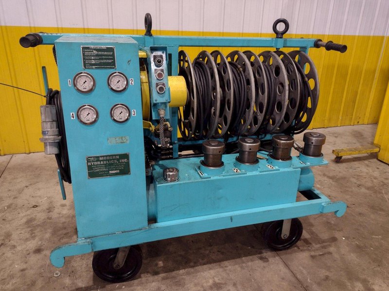 40 TON MODERN HYDRAULICS 4 CYLINDER PORTABLE HYDRAULIC DIE SETTING &amp; SEPARATING SYSTEM: STOCK #23776