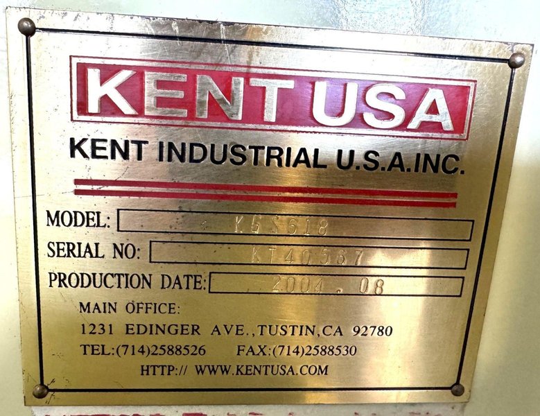 6" x 18" Kent Surface Grinder KGS618, Hand, DRO, 2 HP, Coolant, Clean