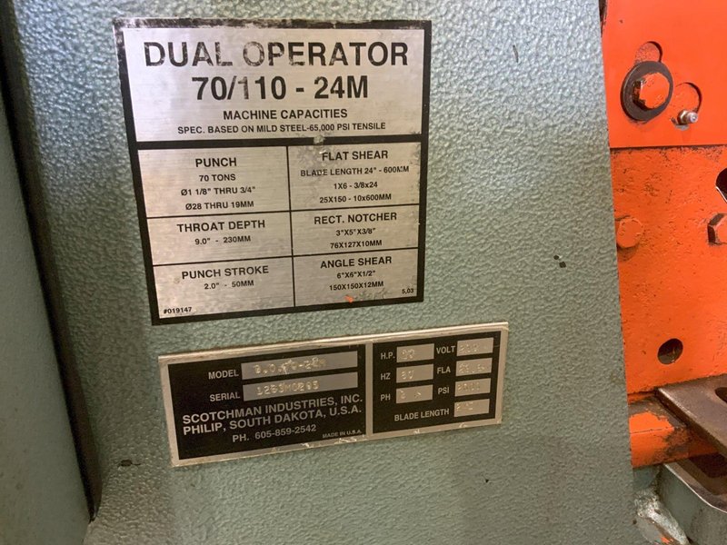 70 TON SCOTCHMAN MODEL DO70/110 IRONWORKER: STOCK #81005