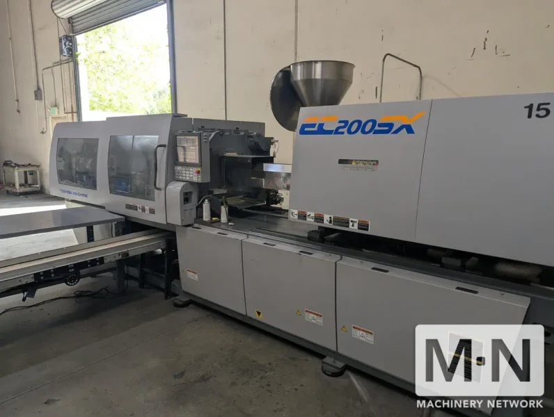 200 TON 15 OZ TOSHIBA MODEL EC200SXV50-8B ELECTRIC INJECTION MOLDING MACHINE MFG 2010