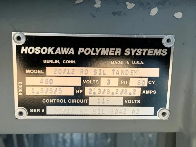 HOSOKAWA POLYMER SYSTEMS 20/12RO GRANULATOR  -  20/12 RO SIL TANDE