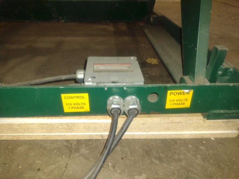 4000 LBS X 60" X 30" SOUTHWORTH MODEL #LS4-36 HYDRAULIC SCISSOR LIFT TABLE WITH ROLLER TOP, 110 VOLT: STOCK #20917