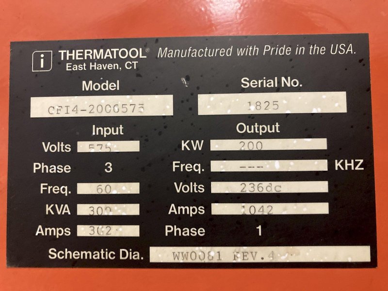 3979RB Used Thermatool 200KW Solid State HF Welder