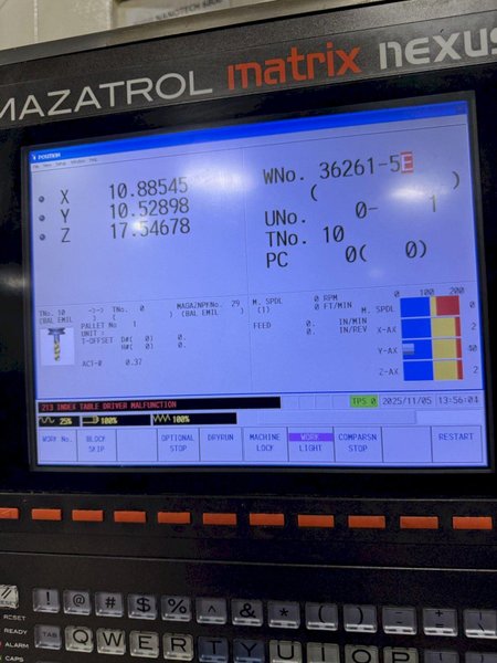 MAZAK NEXUS 4000-2 CNC HORIZONTAL MACHINING CENTER (YEAR NEW 2011). STOCK #1112125