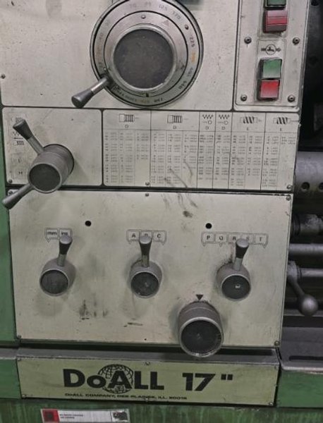 1 - PREOWNED DOALL 17&quot; X 80&quot; GAP BED ENGINE LATHE