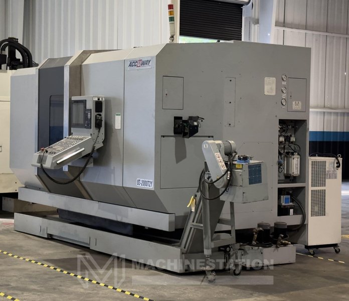 Accuway UZ-2000T2Y CNC Lathe – Y Axis Twin Spindle Twin Turret