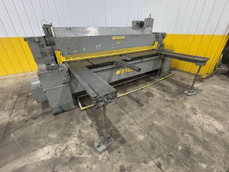 8&#039; X 3/16&quot; WYSONG MODEL #796 MECHANICAL POWER SQUARING SHEAR WITH BACK GAUGE: STOCK #23634