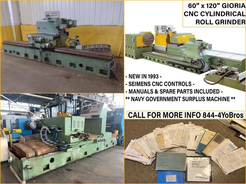 60&quot; x 120&quot; GIORIA MODEL R/150-3000 CNC CYLINDRICAL ROLL GRINDER: STOCK #16914