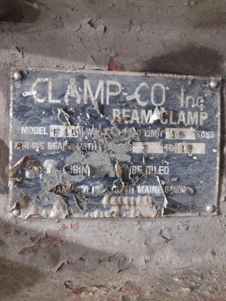 (2) 15 TON CLAMPCO MODEL F15 GIRDER WIDE FLANGE BEAM LIFTING CLAMPS: STOCK #22982