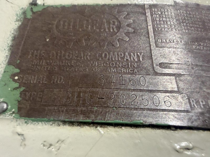 20 HP OILGEAR MODEL DHG-202506 HYDRAULIC PUMP POWER UNIT: YOBRO #25447