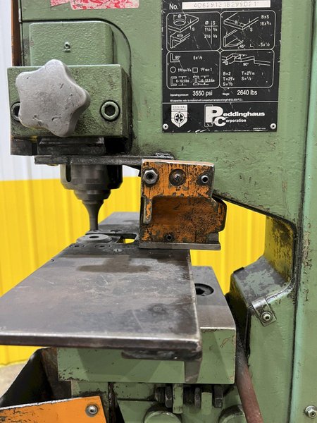 110 TON PEDDINGHAUS PEDDIWORKER MODEL #1050 HYDRAULIC IRONWORKER: STOCK #19922