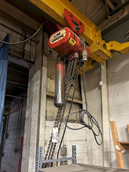 3 TON X 20' CLEVELAND TRAMRAIL UNDERSLUNG BRIDGE &amp; 3-TON CM LODESTAR HOIST: STOCK #23054