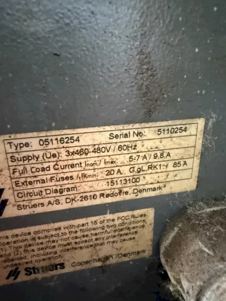 STRUERS DISCOTOM-5 PRECISON ABRASVIE CUTOFF SAW: YOBRO #25432