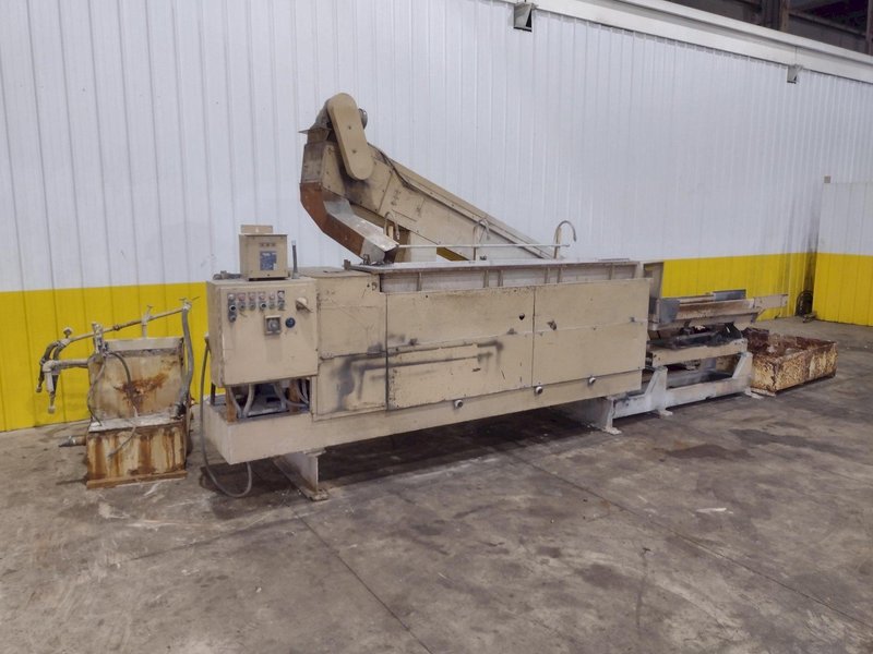 17 CUBIC FT ALMCO MODEL #V-16TF TUB TYPE VIBRATORY FINISHER W/ CONVEYOR LOAD &amp; SHAKER TABLE: YOBRO #25321