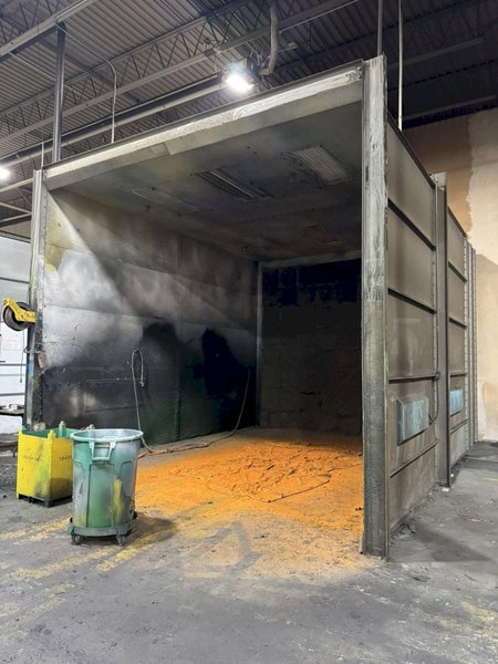 USED GLOBAL FINISHING SOLUTIONS DUAL INDUSTRIAL SPRAY BOOTH WITH GAS FIRED HEATER, Stock# 11168, Year: 2015