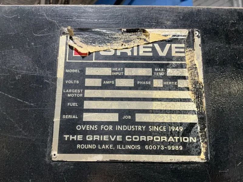 GRIEVE 500* F ELECTRIC DRYING OVEN  -  AG-500