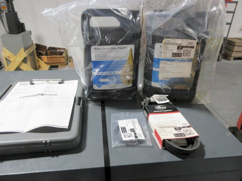 Atlas Copco G11FF 15Hp Rotary Screw Air Compressor W/ Dryer, 120 Gal Air Tank 125 PSI &amp; Spare Parts- Auction Item