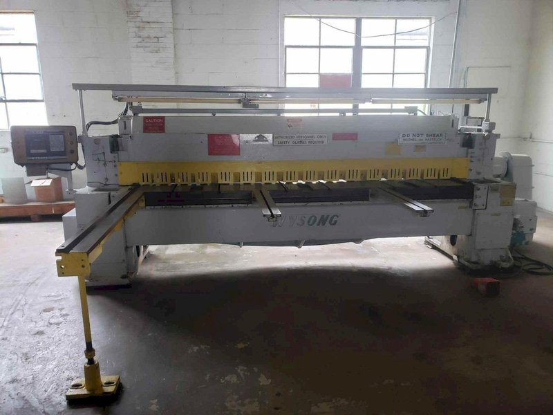 1/4″ x 10′ Wysong 1025 Power Squaring Shear, 1980 – Backgauge, Squaring Arm, PC100 Control