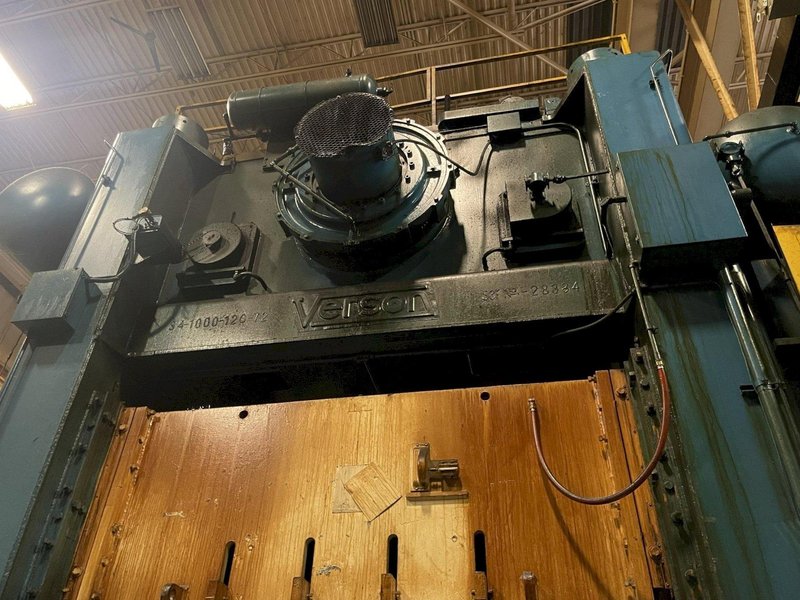1000 ton Verson S4-1000-120-72t Used Straight Side Mechanical Metal Stamping Press For Sale, (3) available
