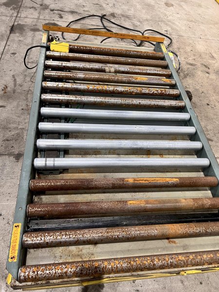 3500 LB X 60" X 36" SOUTHWORTH MODEL #4428610 HYDRAULIC SCISSOR LIFT TABLE WITH ROLLER TOP: STOCK #20935