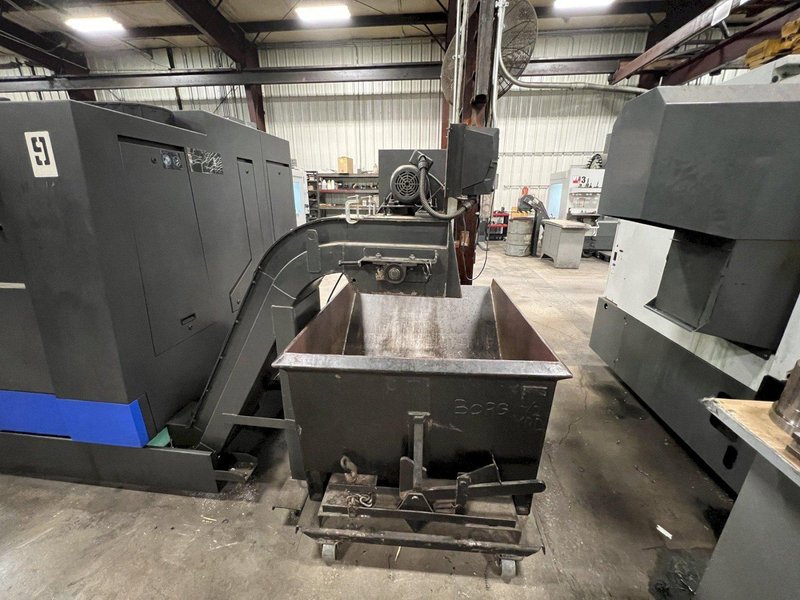 Hwacheon Hi Tech 450B CNC Lathe, 2013- Fanuc Control, Chip Conveyor