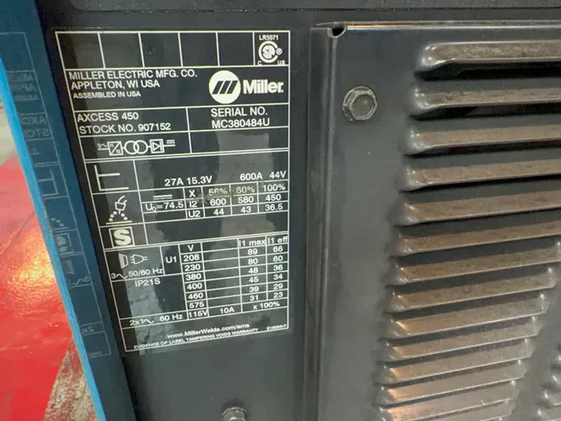 Miller  600 A Welder  - Axcess 450